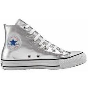 New Metallic Silver Converse chuck Taylor's